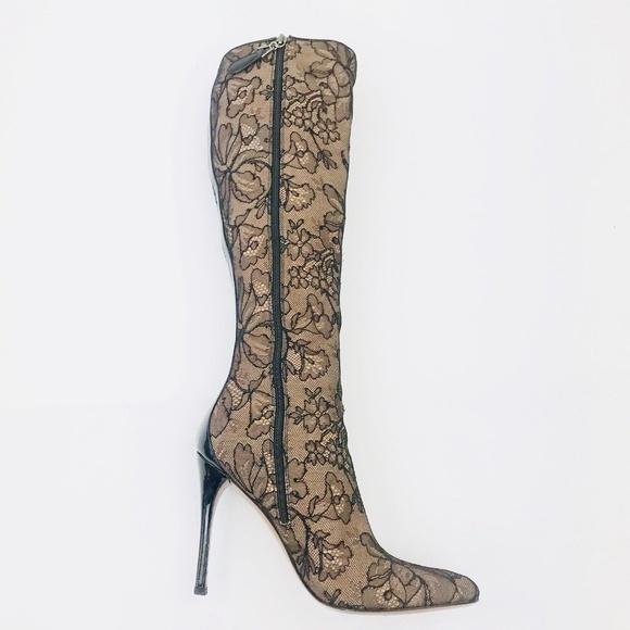 Alaia Shoes - Alaïa Knee-High Patent Leather Heel Stiletto Boots